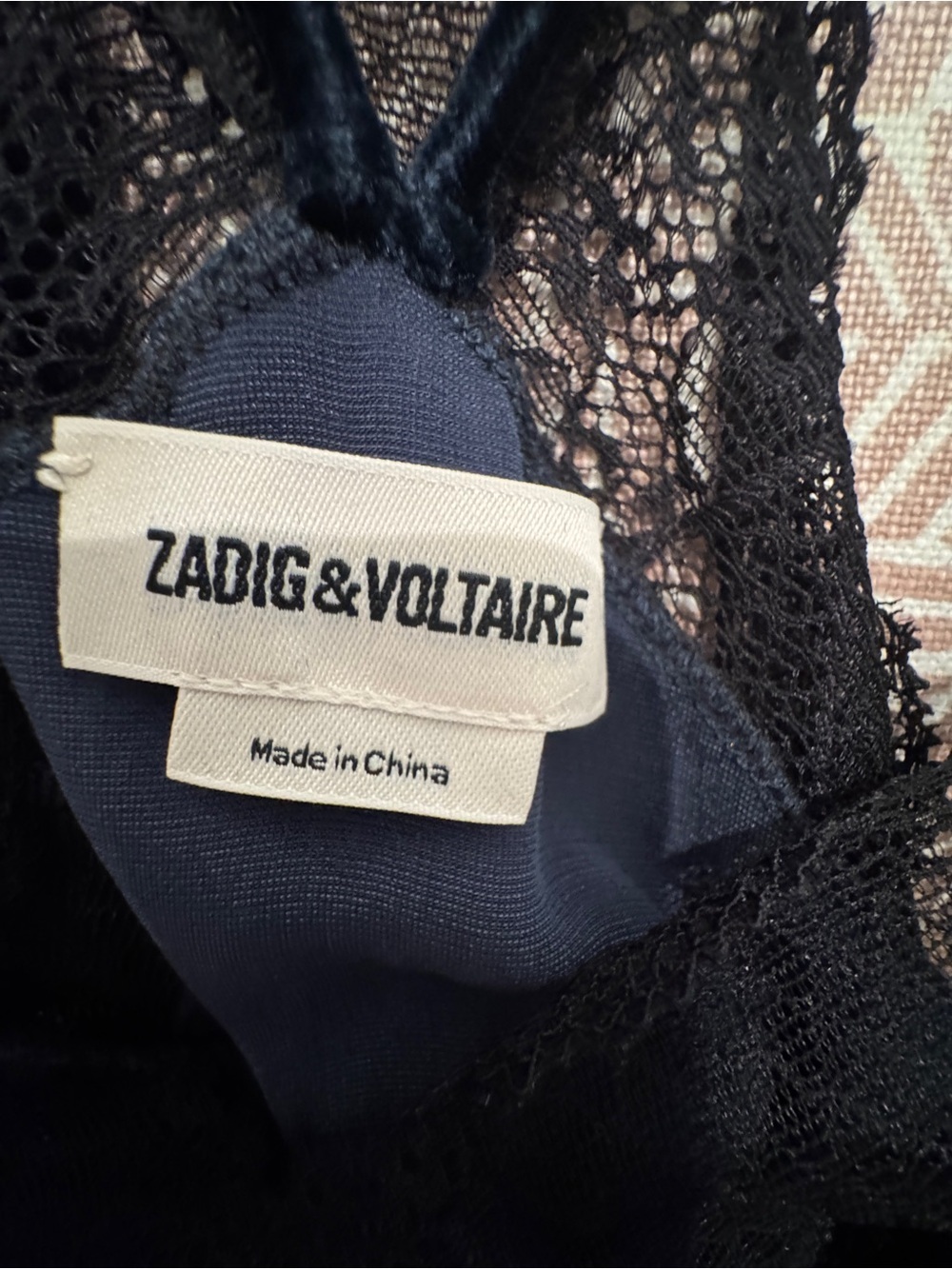 Zadig & Voltaire Christy Velvet Camisole Navy XS - Picture 4 of 5